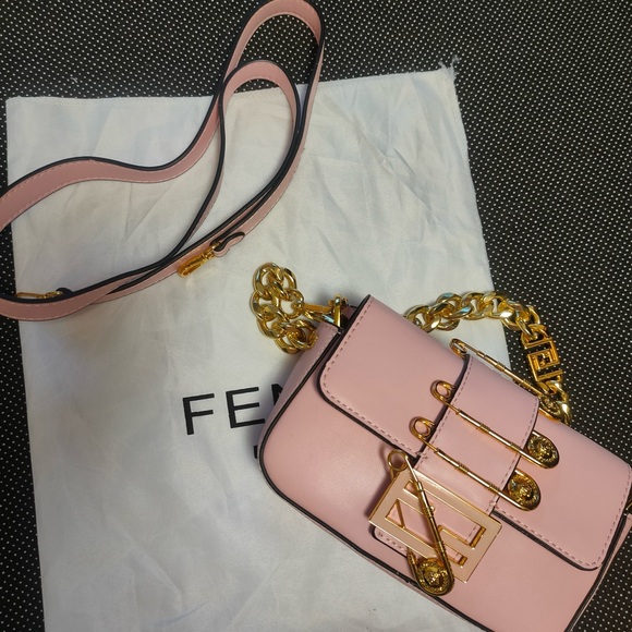 Fendi Pink and Gold Chain Bag